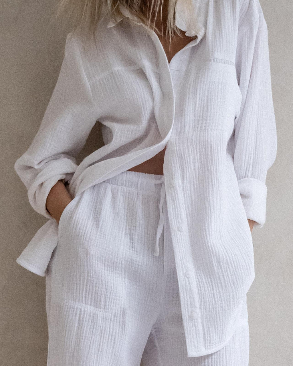 Kit Gauze Button Down Shirt