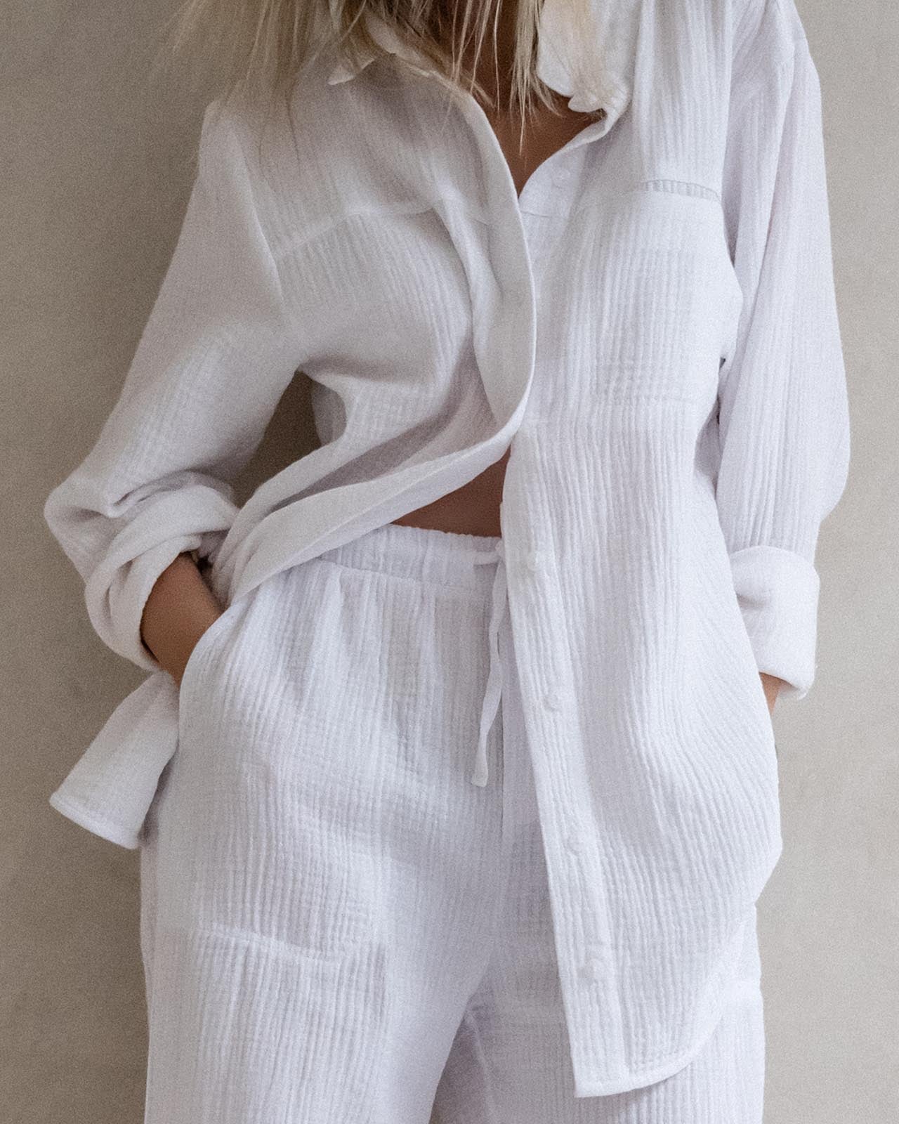 Kit Gauze Button Down Shirt