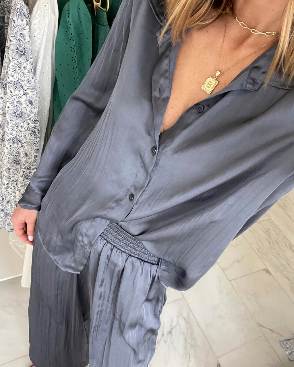 Splendid x Cella Jane Crinkle Button Down