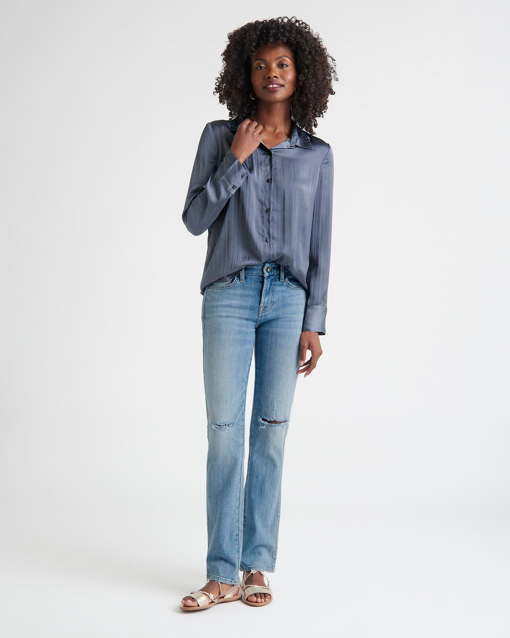 Splendid x Cella Jane Crinkle Button Down