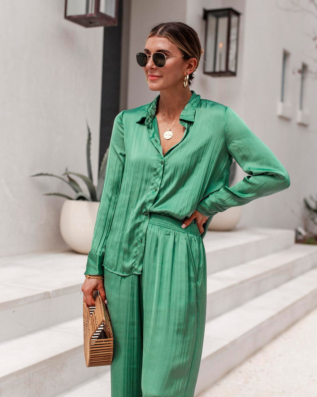 Splendid x Cella Jane Crinkle Button Down