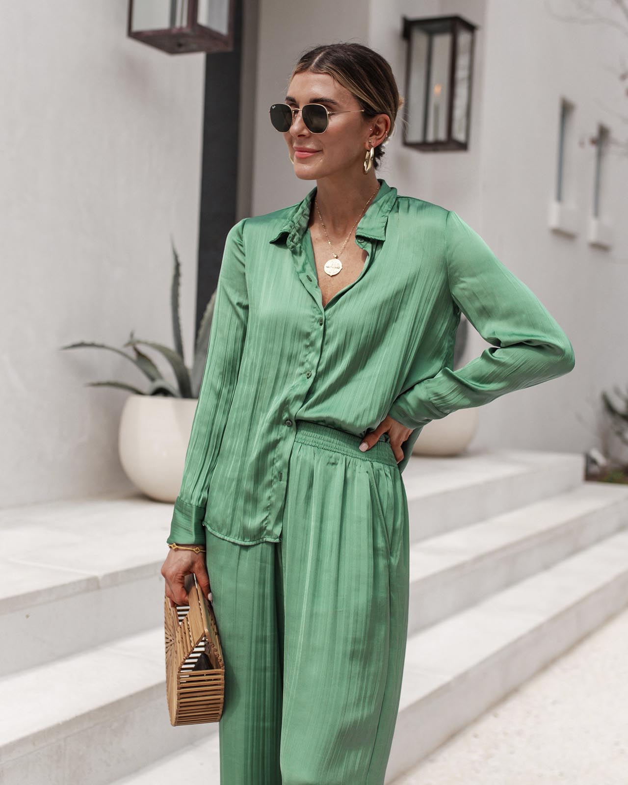 Splendid x Cella Jane Crinkle Button Down