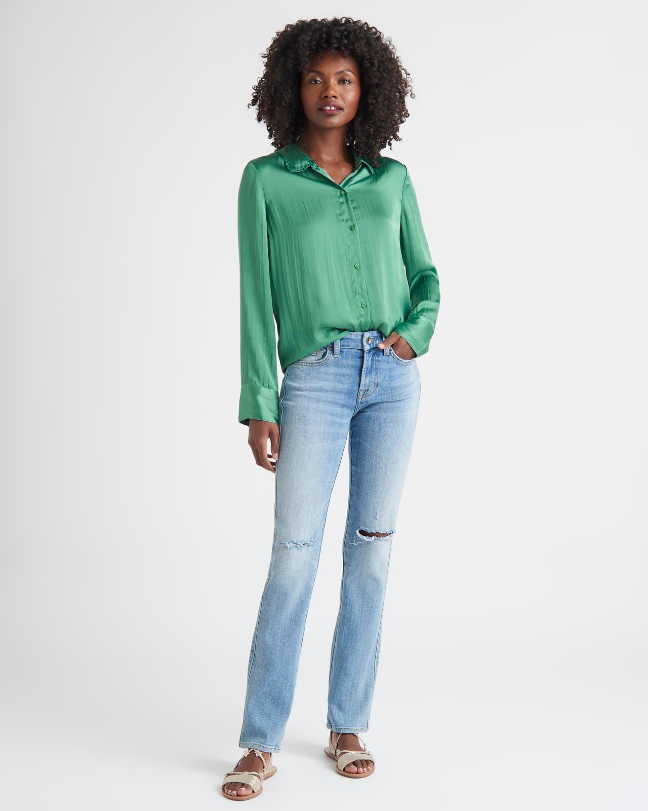 Splendid x Cella Jane Crinkle Button Down