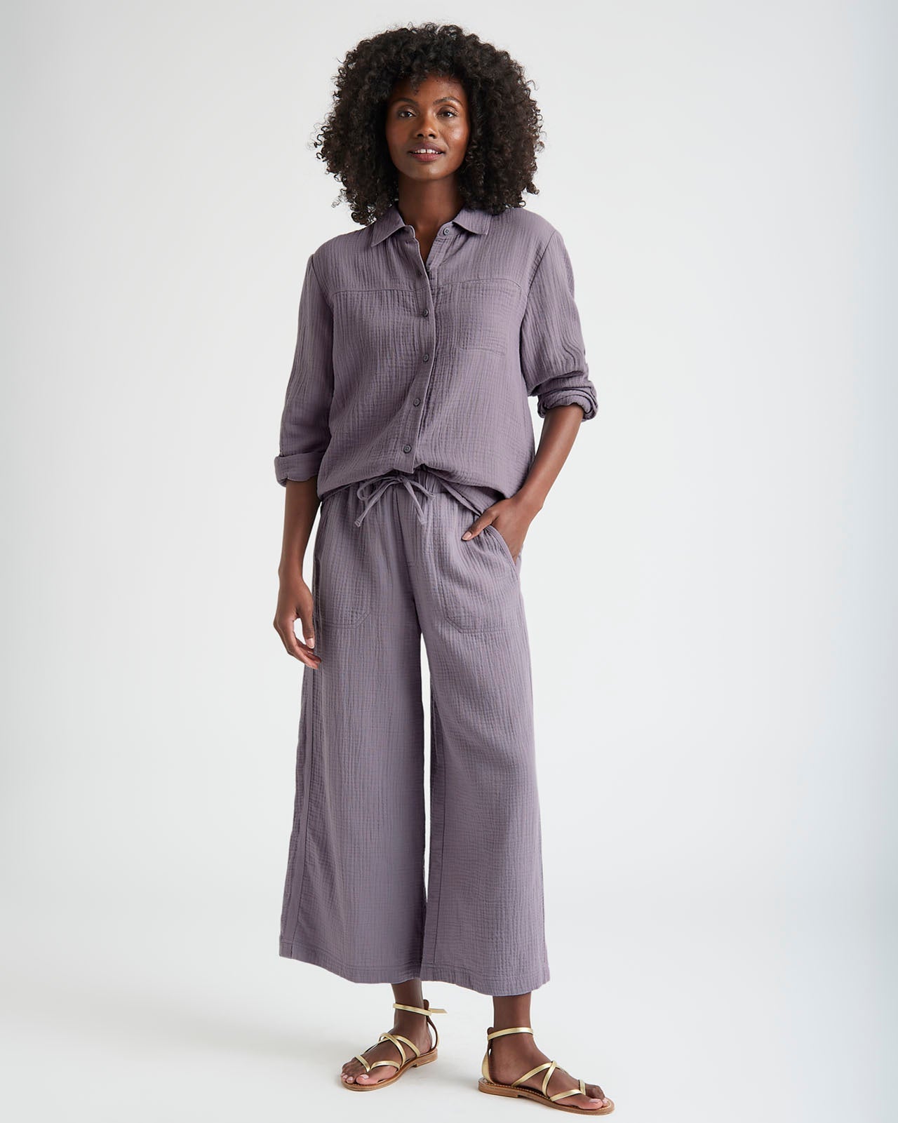 Kit Gauze Button Down Shirt
