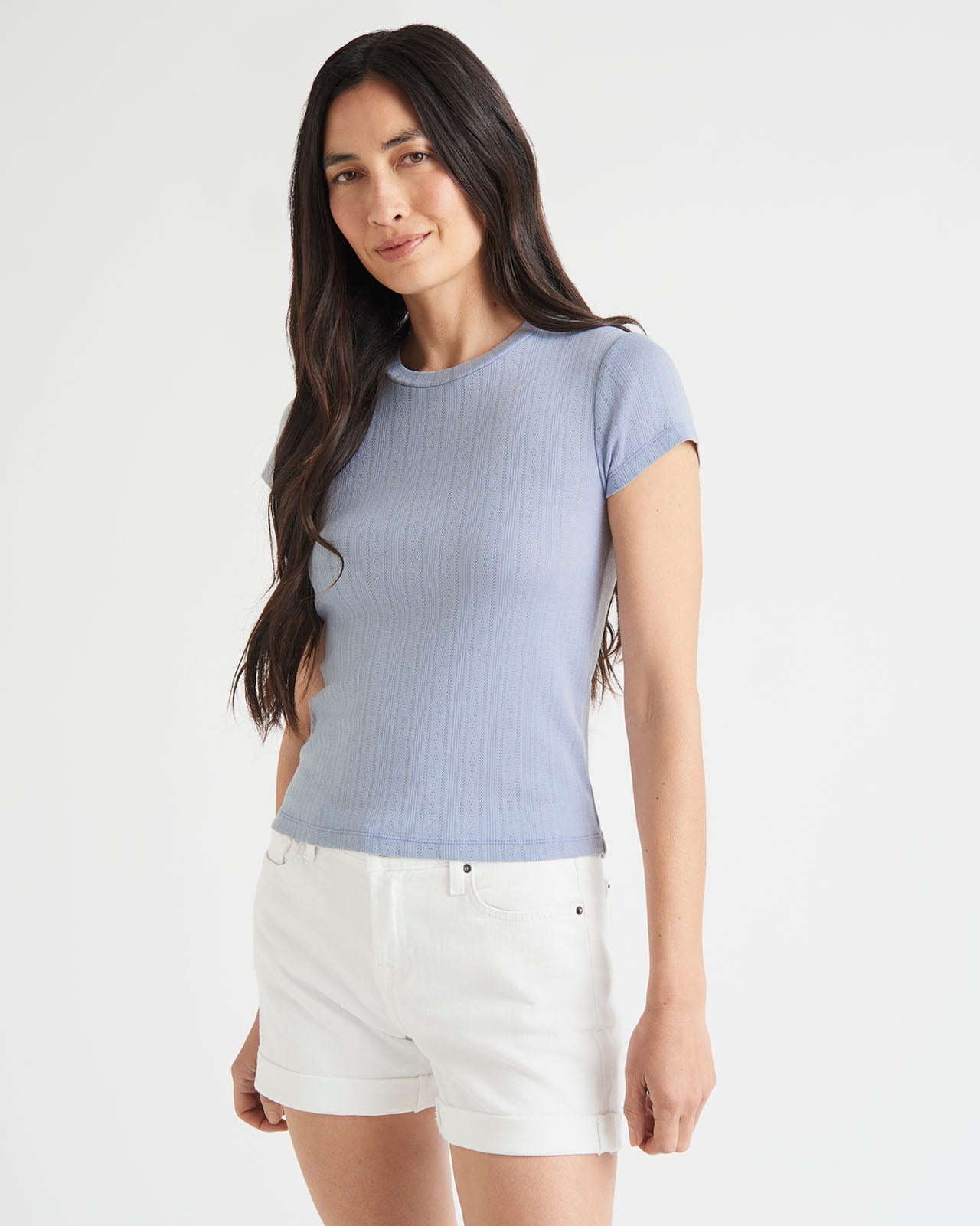 Arlie Pointelle Short Sleeve Tee