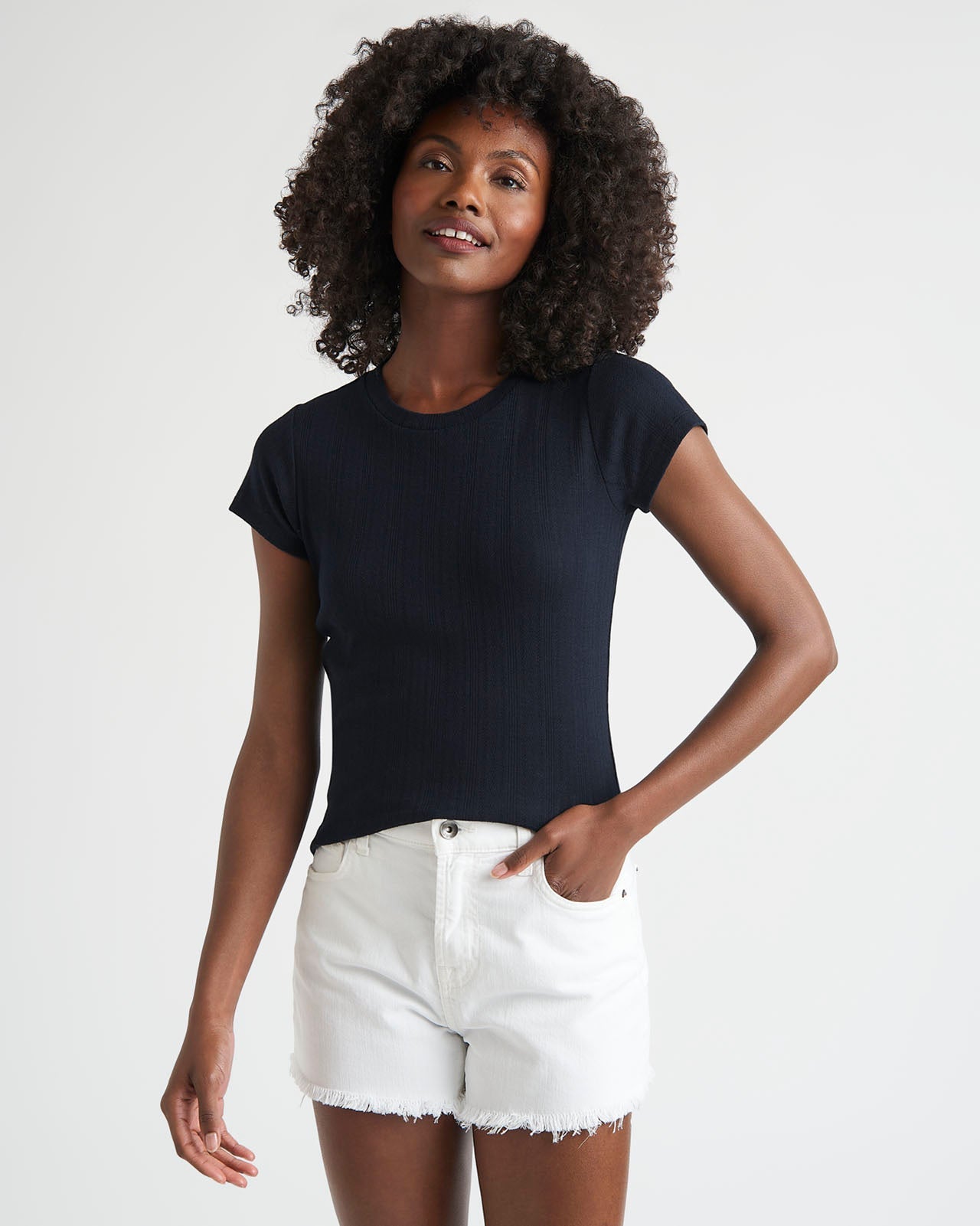 Arlie Pointelle Short Sleeve Tee