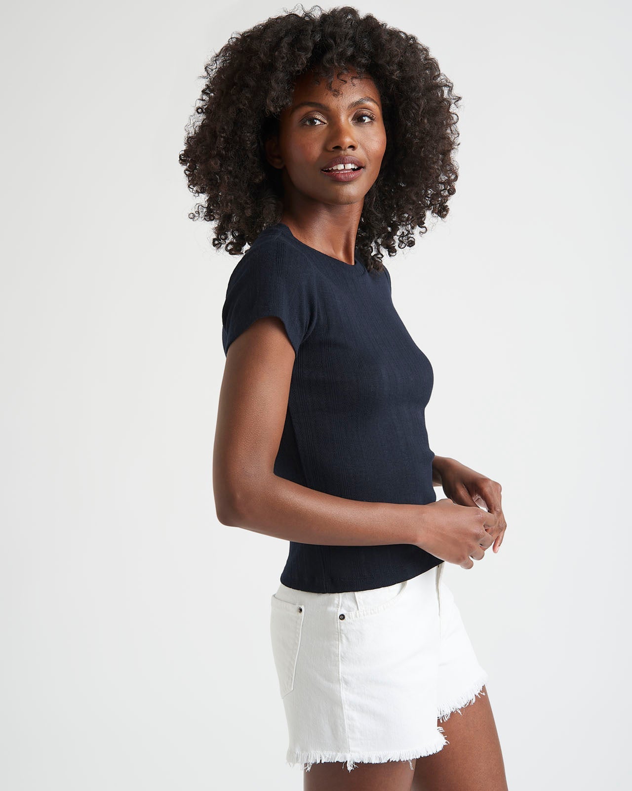 Arlie Pointelle Short Sleeve Tee