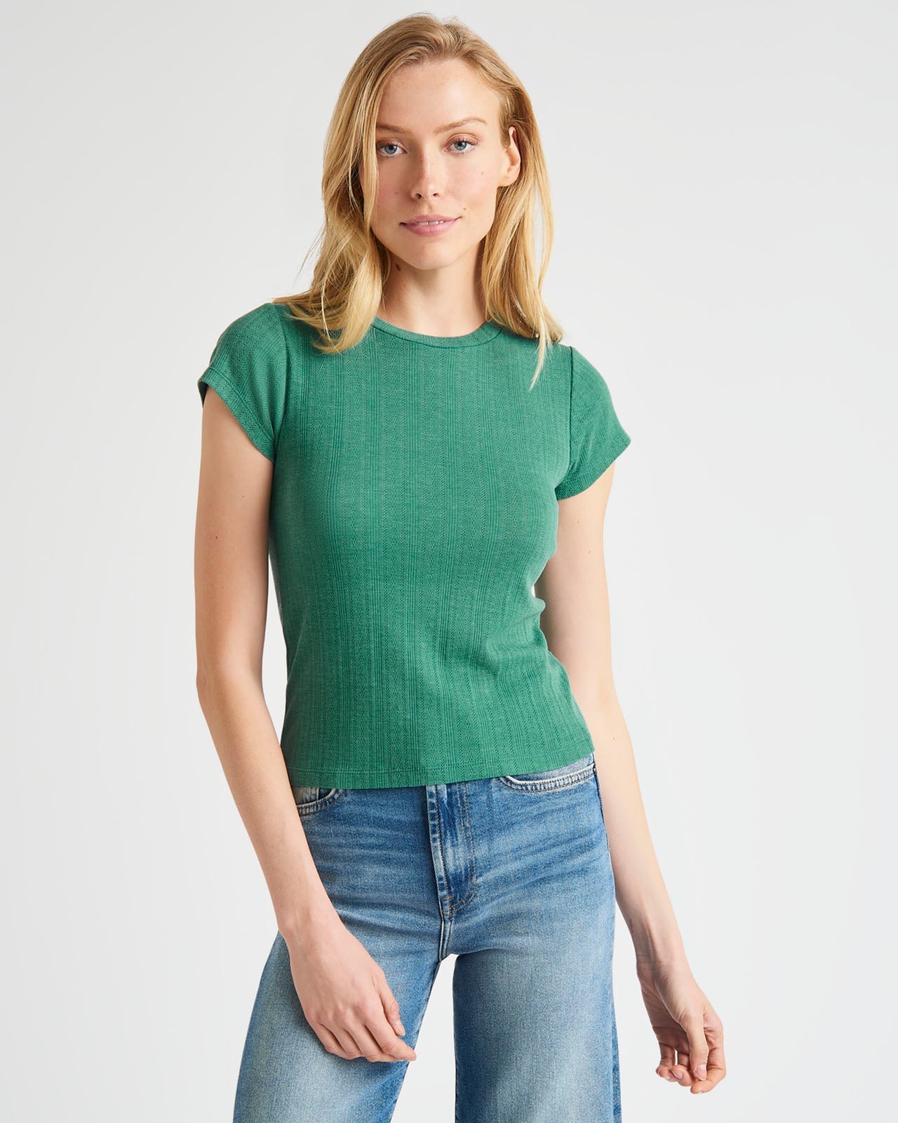 Arlie Pointelle Short Sleeve Tee