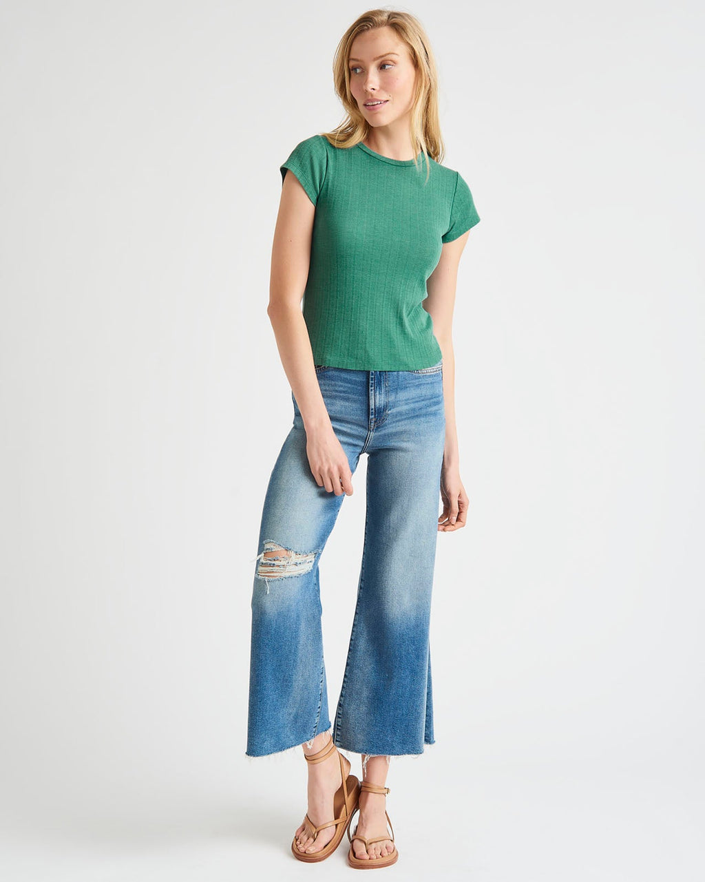 Arlie Pointelle Short Sleeve Tee