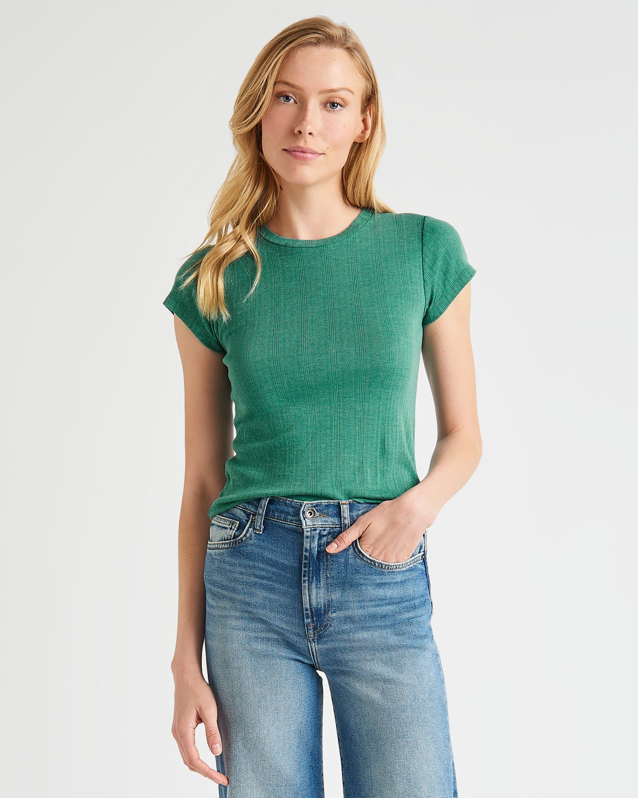 Arlie Pointelle Short Sleeve Tee