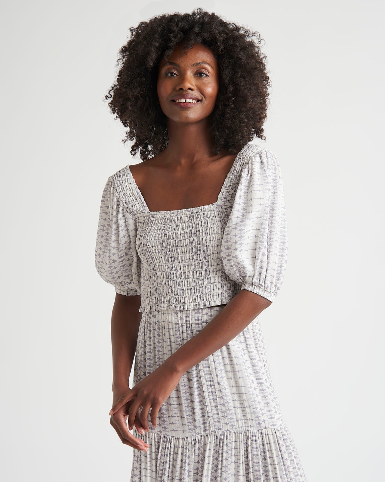 Striped Kira Smocked Crop Top