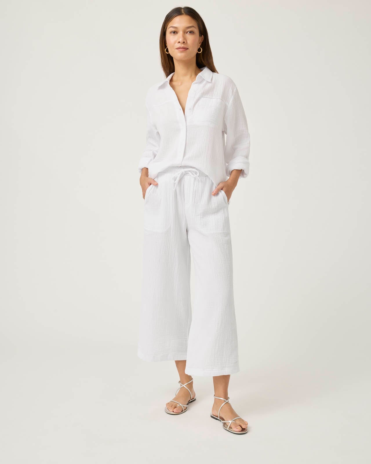 Kit Gauze Button Down Shirt
