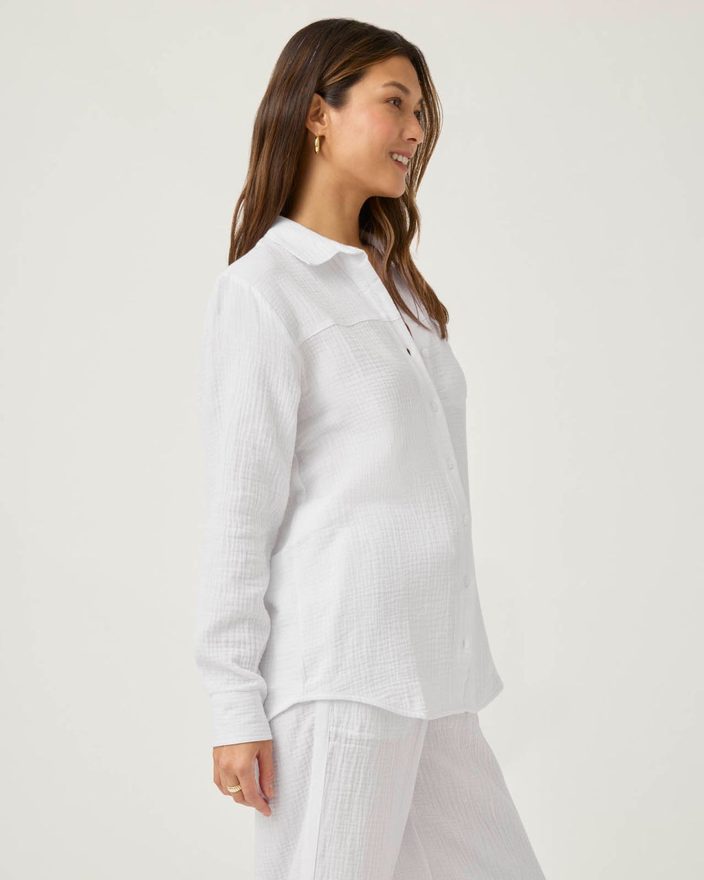 Kit Gauze Button Down Shirt