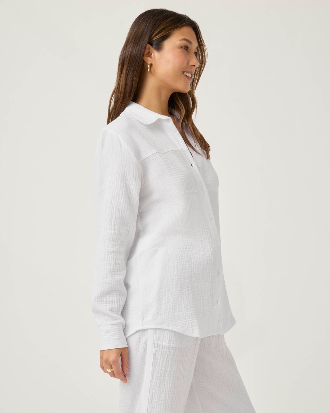 Kit Gauze Button Down Shirt