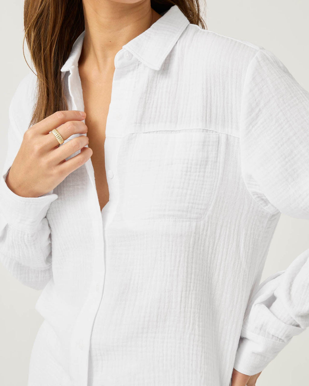 Kit Gauze Button Down Shirt
